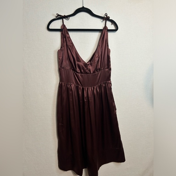 Lena medoyeff 100% silk brown dress - Picture 3 of 8